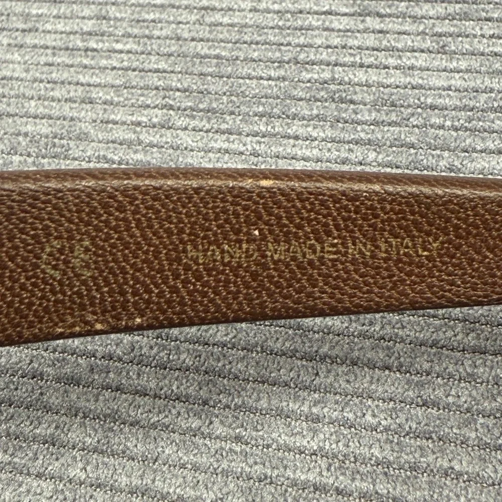 SUPER by RetroSuperFuture Flat Top Brown Leather Wrapped Sunglasses Italy